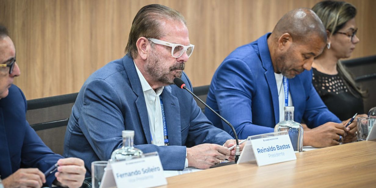 Reinaldo Carneiro Bastos, presidente da FPF, durante reunião do Conselho Técnico para as semifinais do Paulistão - Rodrigo Corsi/Ag.Paulistão