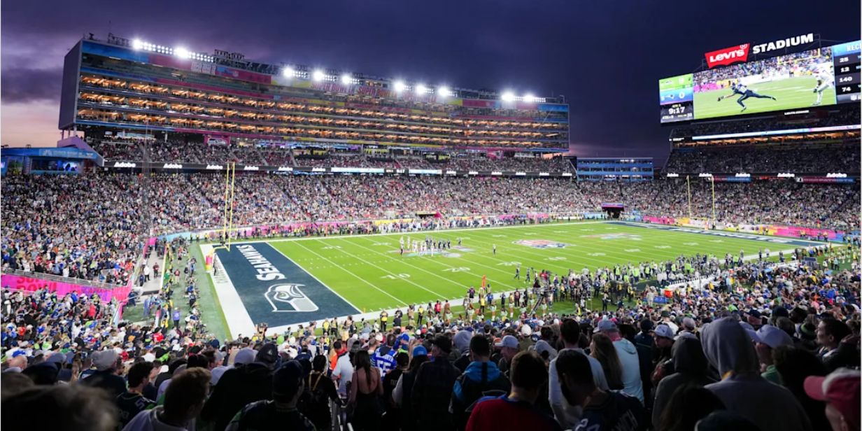 Vista do Levi's Stadium, em Santa Clara, palco do Super Bowl XL - Perry Knotts/NFL