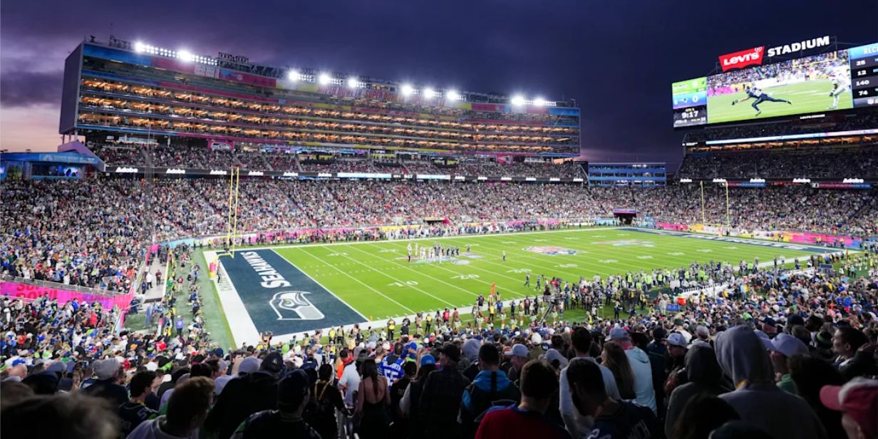Vista do Levi's Stadium, em Santa Clara, no Super Bowl LX - Perry KnottsNFL