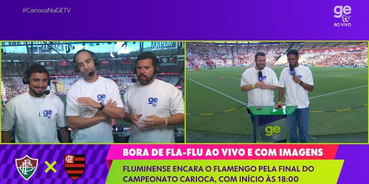 GeTV transmite a final do Campeonato Carioca 2026, entre Fluminense e Flamengo - Reprodução/YouTube