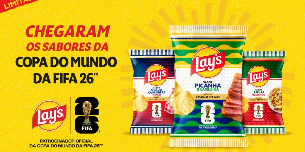Lay’s divulga linha com três novos sabores para Copa do Mundo 2026