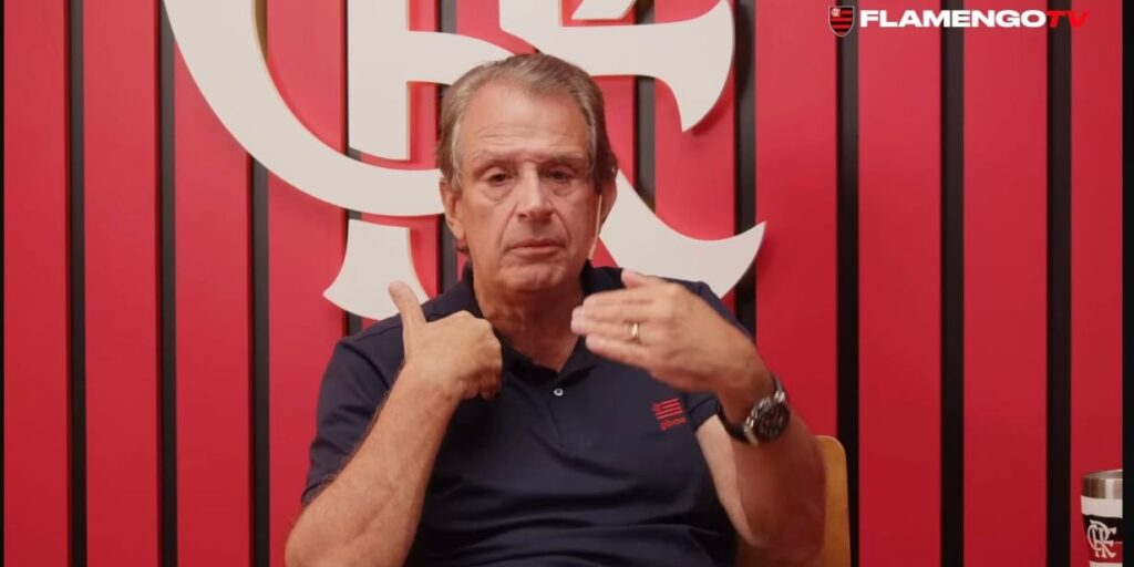 Luiz Eduardo Baptista, o Bap, presidente do Flamengo, em entrevista ao Mengocast - Reprodução / YouTube