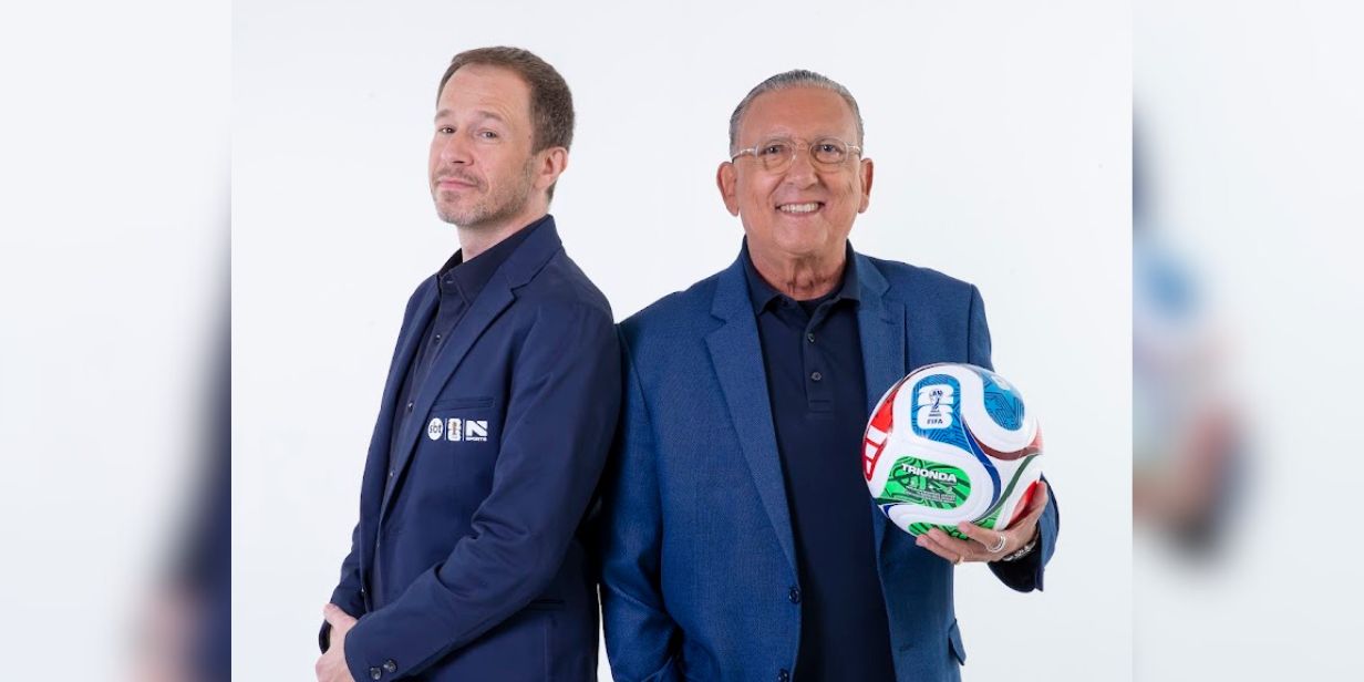 Tiago Leifert e Galvão Bueno serão os narradores das transmissões de SBT e NSports na Copa 2026 - Rogerio Pallatta/SBT