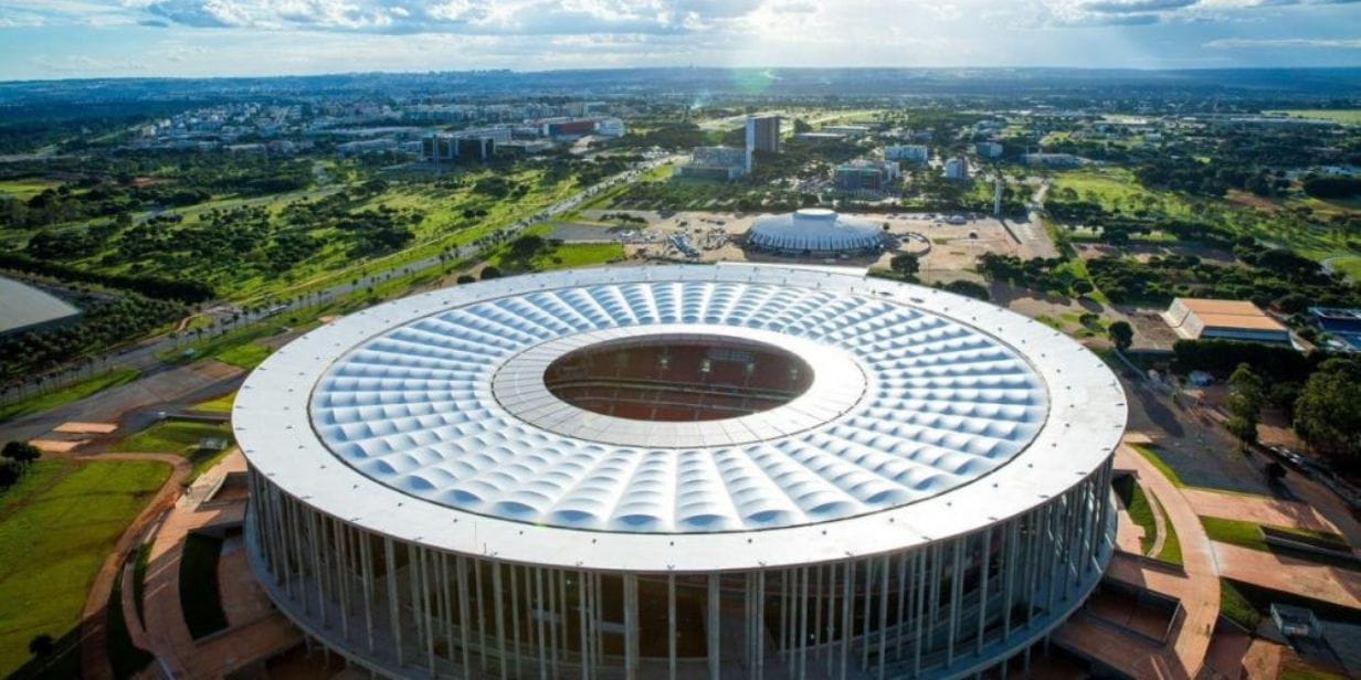 Vista aérea da Arena Mané Garrincha, em Brasília - Divulgação