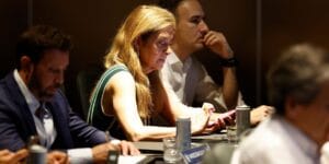 Leila Pereira, presidente do Palmeiras, durante reunião dos clubes na CBF - Rafael Ribeiro/CBF