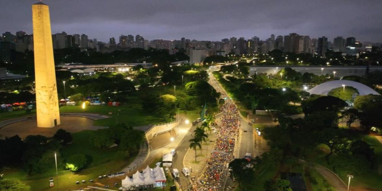 Vista aérea da Maratona de São Paulo - Divulgação