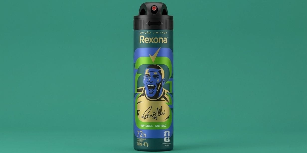 Ronaldo Fenômeno estrela embalagem do Rexona em ativação para a Copa do Mundo 2026 - Divulgação