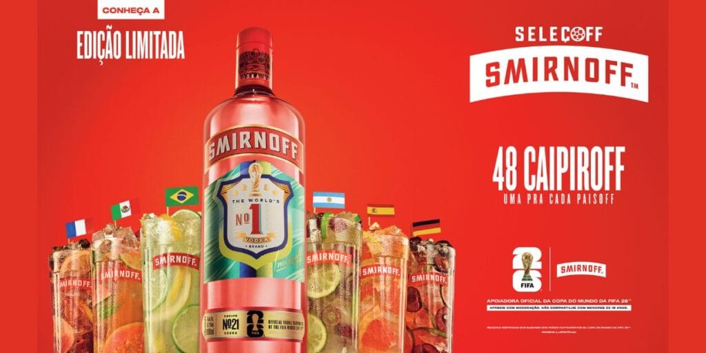 Smirnoff lança 48 receitas de drinques e investe em eventos presenciais para Copa do Mundo 2026