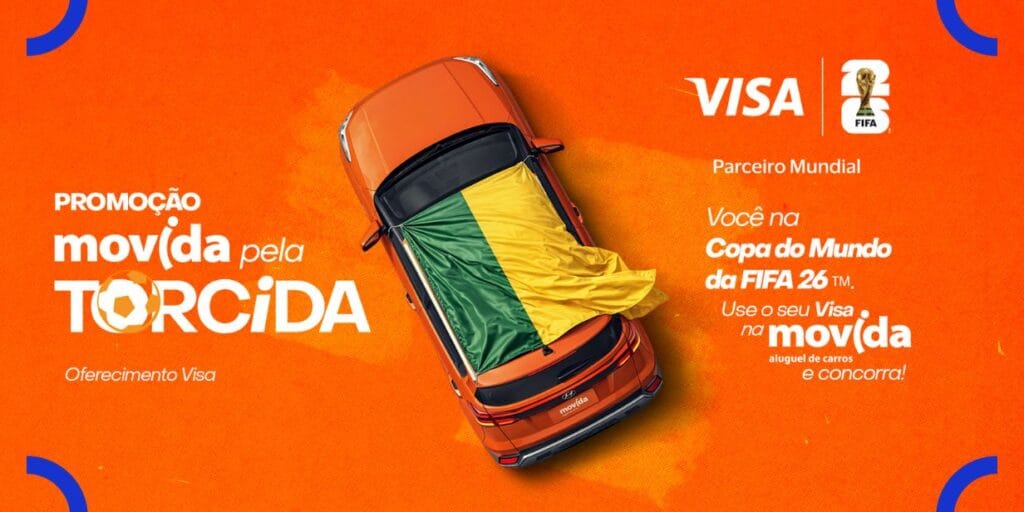 Movida lança promoção para levar cliente para a Copa do Mundo 2026 em parceria com a Visa - Divulgação