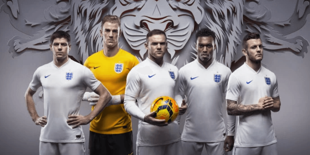 A evolução das camisas das seleções campeãs mundiais ao longo das Copas do Mundo: Inglaterra