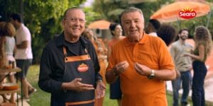 Galvão Bueno com o amigo Arnaldo Cezar Coelho em propaganda da Seara - Divulgação