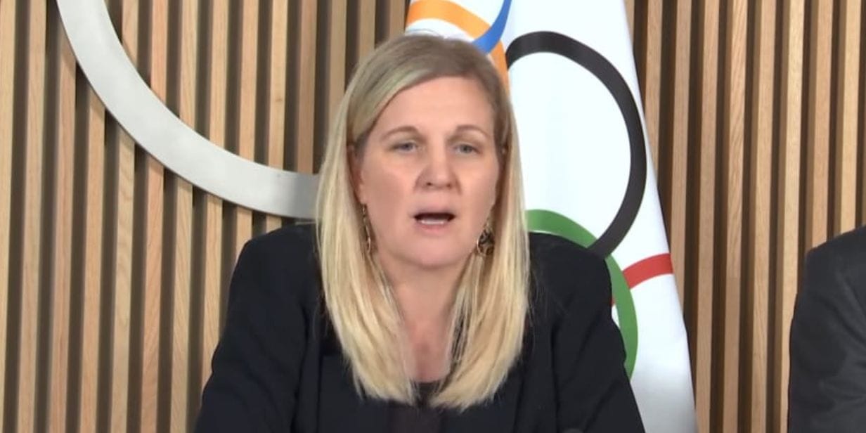 Kirsty Coventry, presidente do COI, durante teleconferência - Reprodução/YouTube