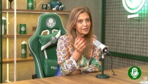 Leila Pereira, durante entrevista ao Palmeirascast - Reprodução/TV Palmeiras