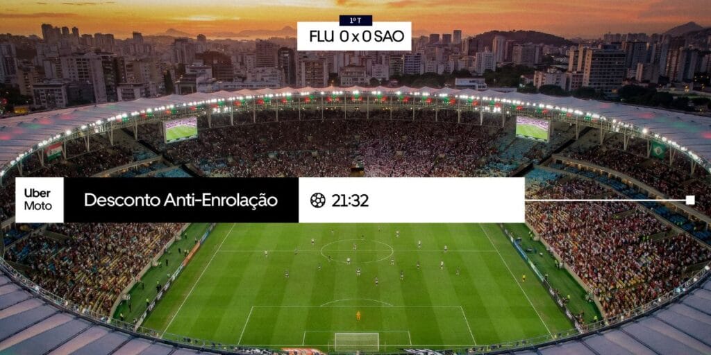 Uber Moto estreia no futebol com “desconto anti-enrolação” em jogo do Brasileirão na CazéTV