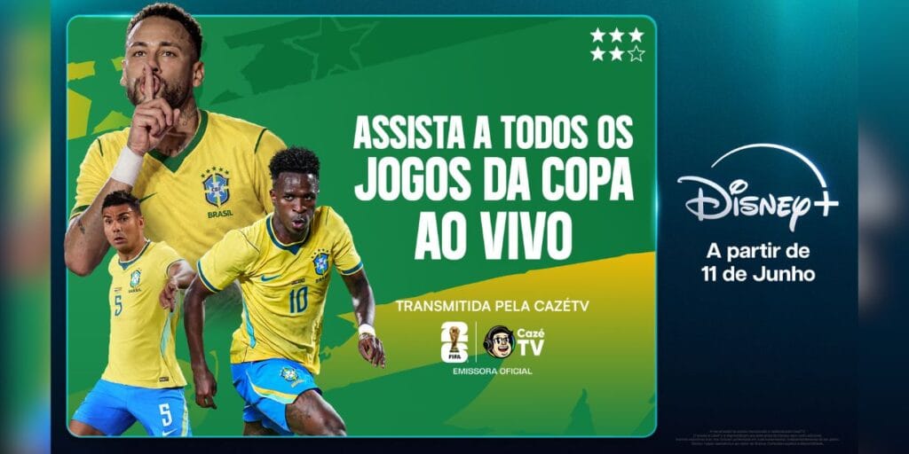 CazéTV renova acordo com Disney+ para transmissões da Copa do Mundo