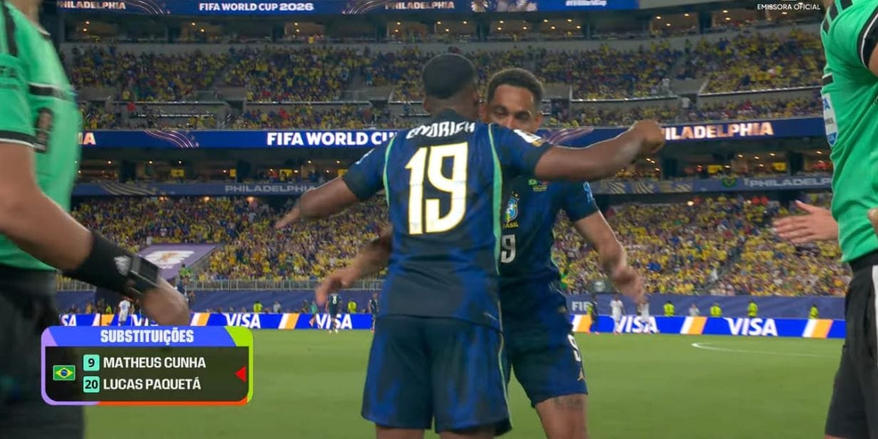 Endrick entra em campo na Copa do Mundo - Reprodução/YouTube @cazetv