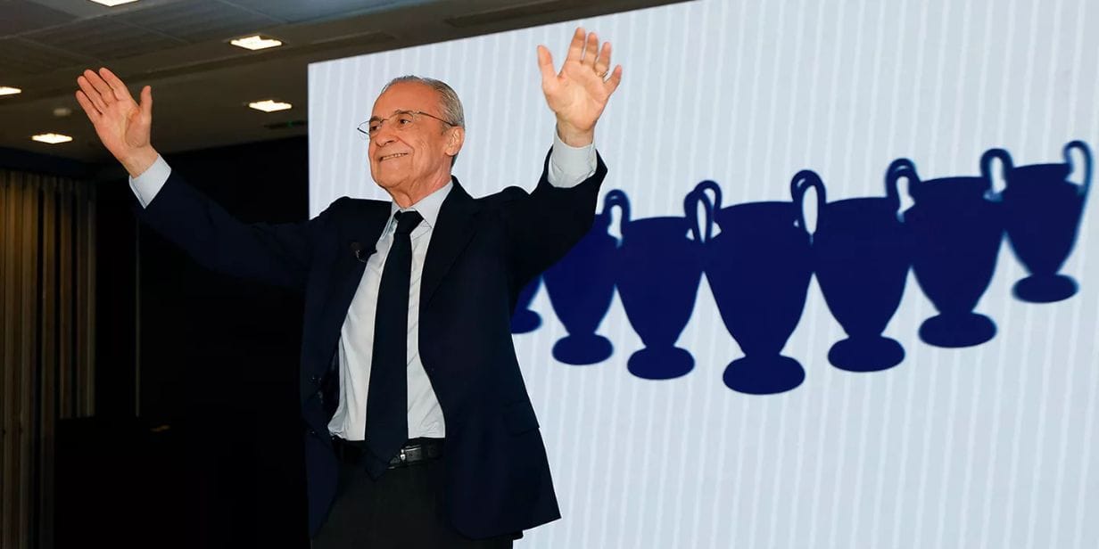 Florentino Pérez, reeleito presidente do Real Madrid até 2030 - Divulgação