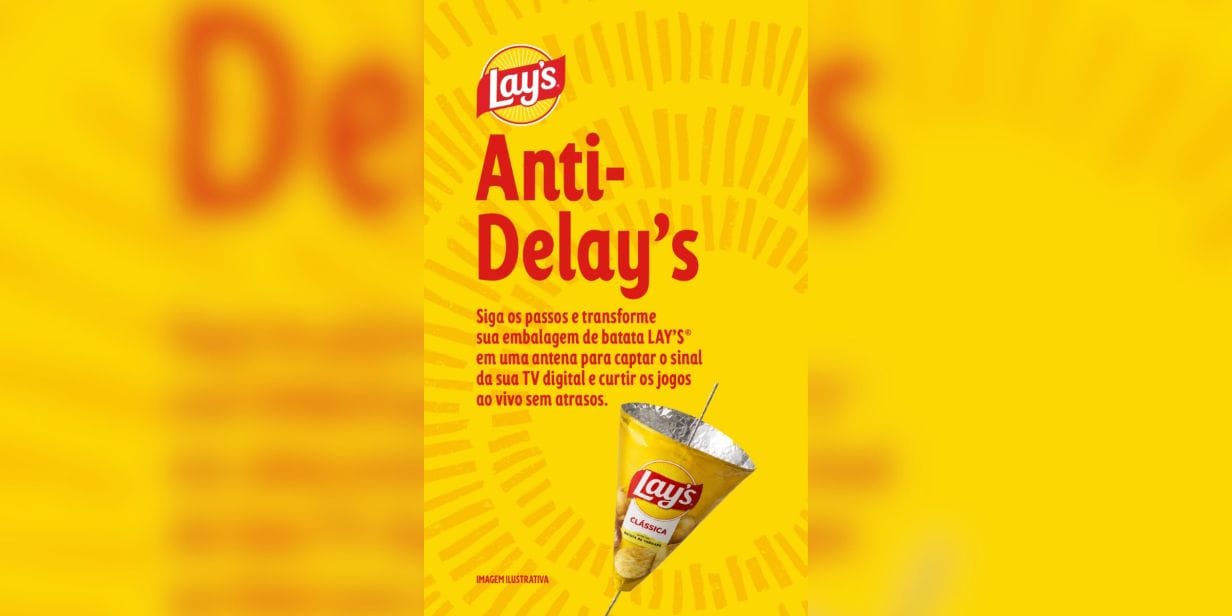 Lay's brincou com o delay nas transmissões dos jogos da seleção brasileira - Divulgação