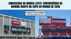 Entenda como foi a emboscada da Levi's ao veto da Fifa - Montagem produzida por IA