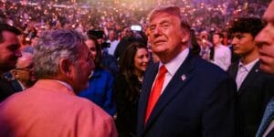 O presidente Donald Trump durante a final da NBA, no Madison Square Garden, em Nova York - Daniel Torok/Casa Branca