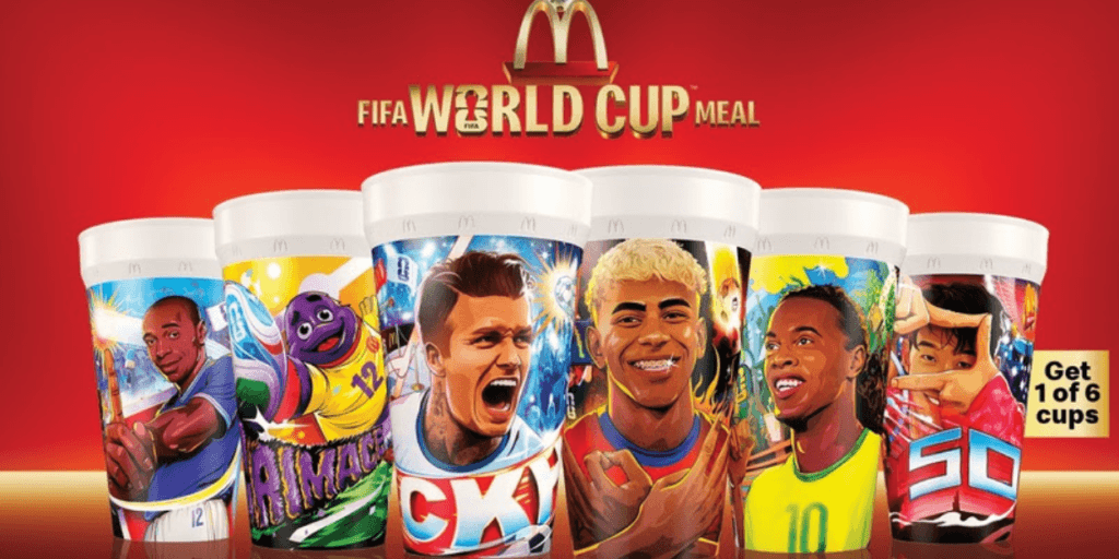 McDonald’s ativa Copa do Mundo com oferta especial, copos de estrelas do futebol e pelúcias dos Squishmallows