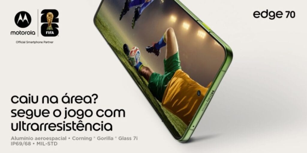 Campanha da Motorola para Copa 2026 usa expressões de torcedores para promover tecnologia de celulares