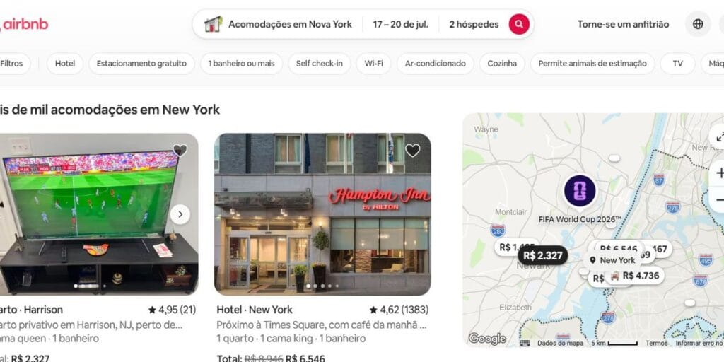 Airbnb atrai até clientes de hotéis nos Estados Unidos durante a Copa do Mundo de 2026