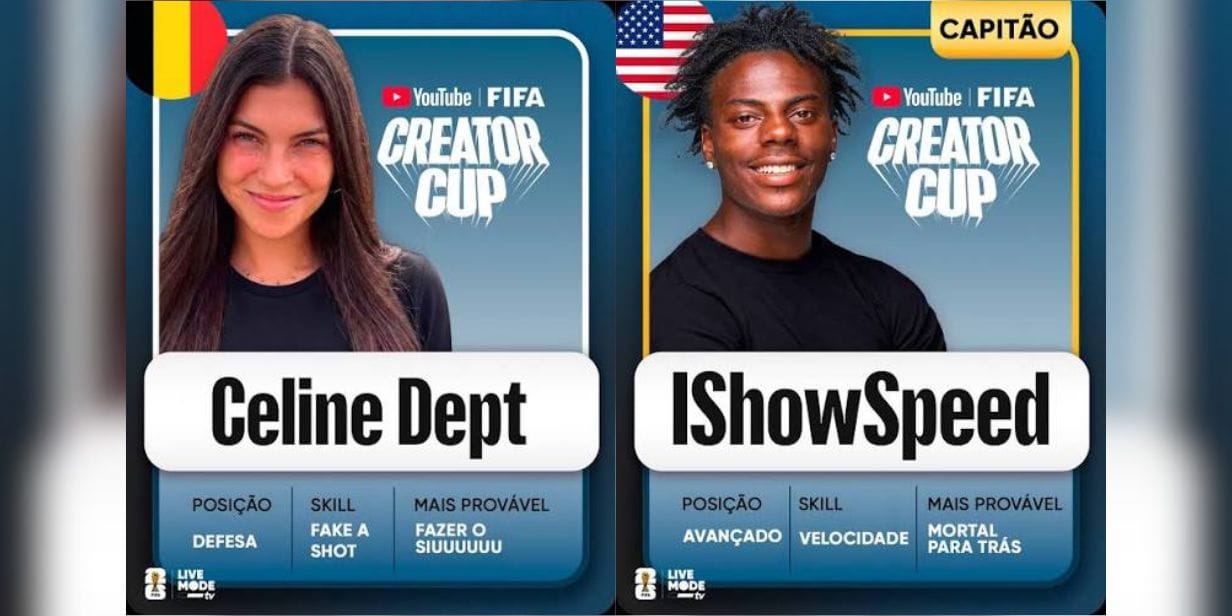 Céline Dept e IShowSpeed lideraram equipes na Fifa Criator Cup - Reprodução