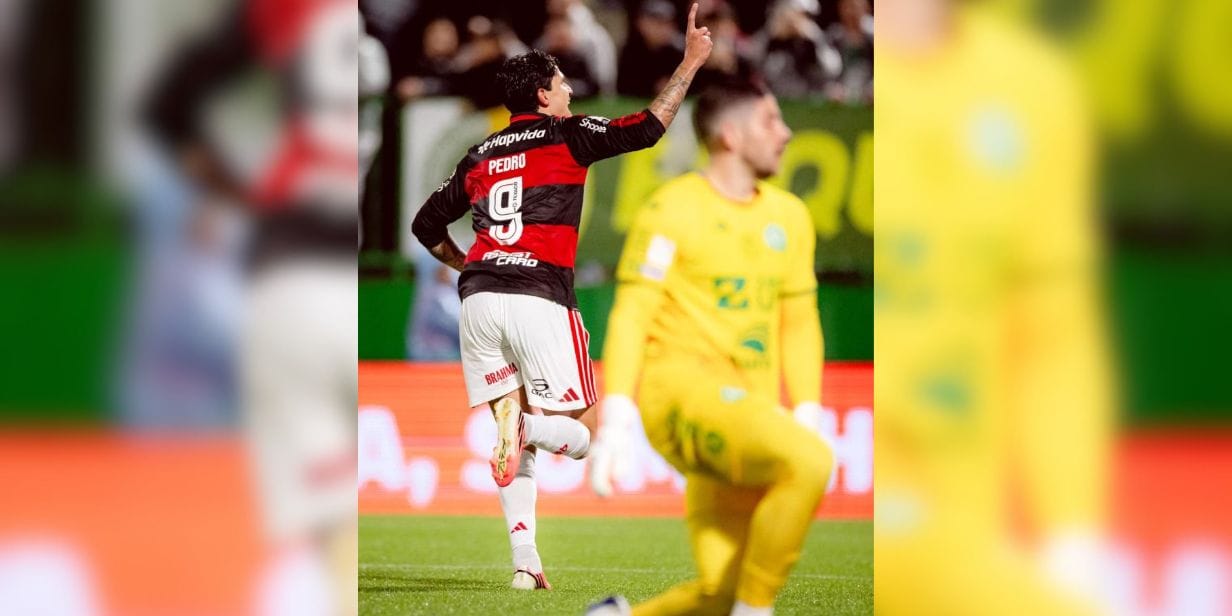 Pedro, do Flamengo, comemora gol contra a Chapecoense, em Chapecó - Adriano Fontes / Flamengo