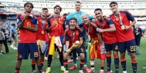 Jogadores da Espanha comemoram a conquista da Copa do Mundo 2026 - Divulgação/Fifa