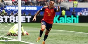 Pedro Porro marca o primeiro gol da Espanha na vitória sobre a Áustria - Fifa/Divulgação