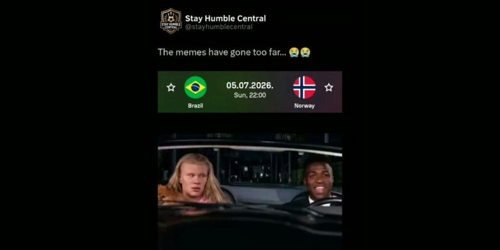 Haaland interage com Vini Jr. em meme e comentário bate 2,5 milhões de curtidas