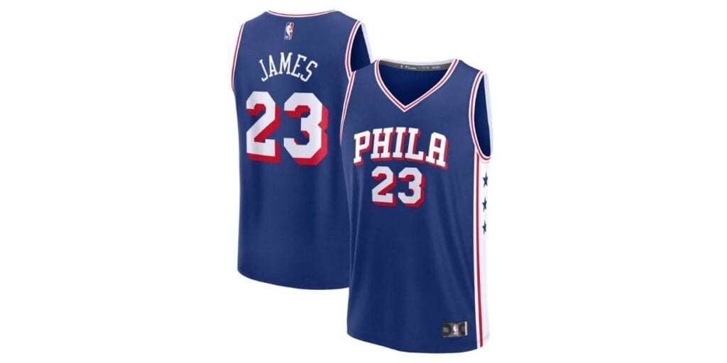Camisa de LeBron James no Philadelphia 76ers quebra recorde de vendas na Fanatics