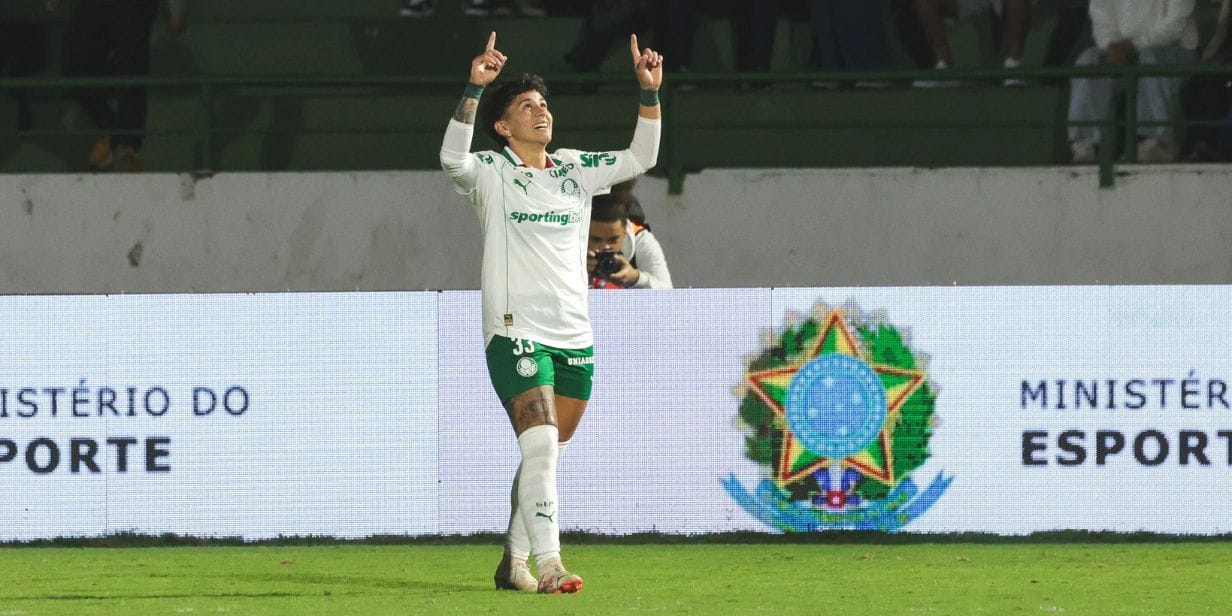 Eleita a craque do jogo, Lorena Benítez,do Palmeiras, marcou dois gols na final com o Flamengo - Paloma Cassiano/Palmeiras