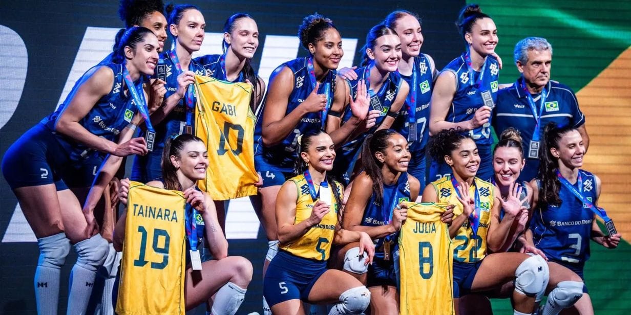 Seleção feminina de vôlei foi vice-campeã da Liga das Nações - Divulgação