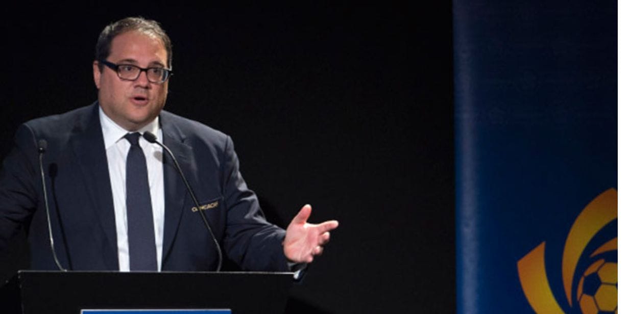 Victor Montagliani, presidente da Concacaf, discursa em evento da entidade - Divulgação