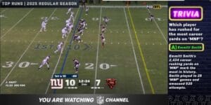 Transmissão do NFL Channel, canal oficial da NFL, na Pluto TV - Reprodução