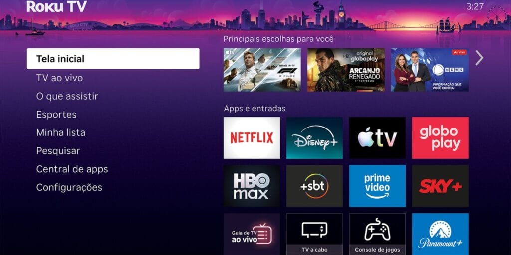 Plataforma da Roku TV - Divulgação