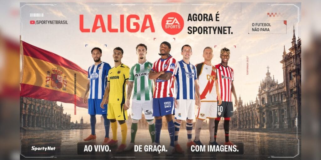 SportyNet anuncia transmissão de jogos da LaLiga na temporada 2026/2027