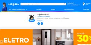 Loja da CazéTV dentro do site do Magalu - Reprodução
