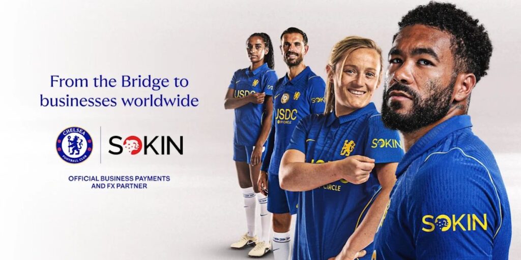 Chelsea fecha acordo com Sokin para exposição na manga e gestão cambial global