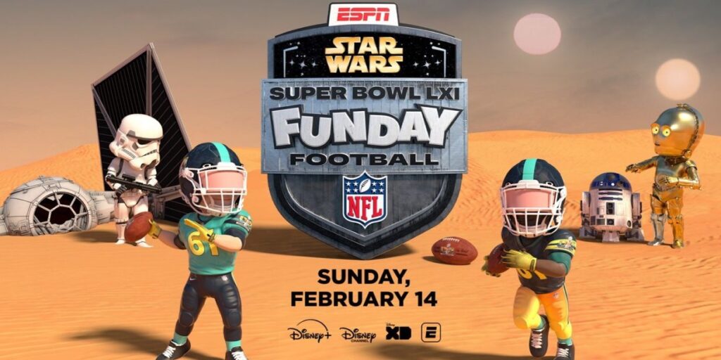 Disney e NFL anunciam transmissão animada do Super Bowl LXI com Star Wars na ESPN