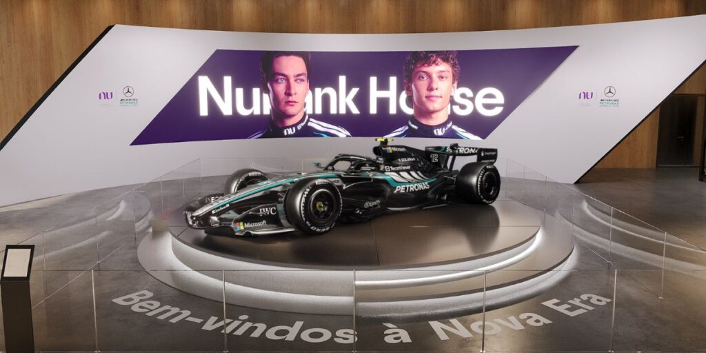 Nubank lança espaço de experiências da Mercedes na Fórmula 1 no Nubank Parque