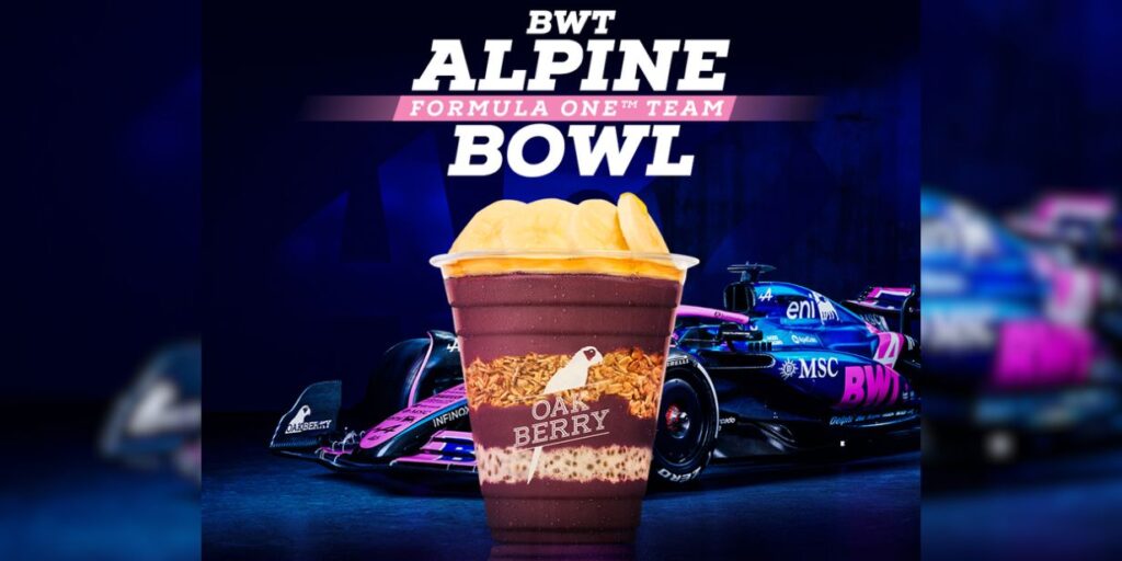 Oakberry ativa patrocínio à Alpine na Fórmula 1 com produto para GP de São Paulo 2026