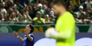 Maurício festeja gol do Palmeiras contra o Red Bull Bragantino pelo Brasileirão - Cesar Greco/Palmeiras