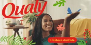 Qualy usa Rebeca Andrade em campanha de sustentabilidade para celebrar 35 anos
