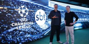Mauro Beting e Tiago Leifert transmitem a Champions League no SBT - Rogerio Pallatta/SBT